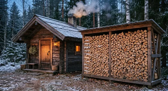 Укладка дров во Фрянове, улица Речная, 17